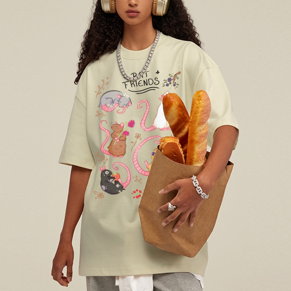 Rat Friends Unisex Vintage Washed Tee