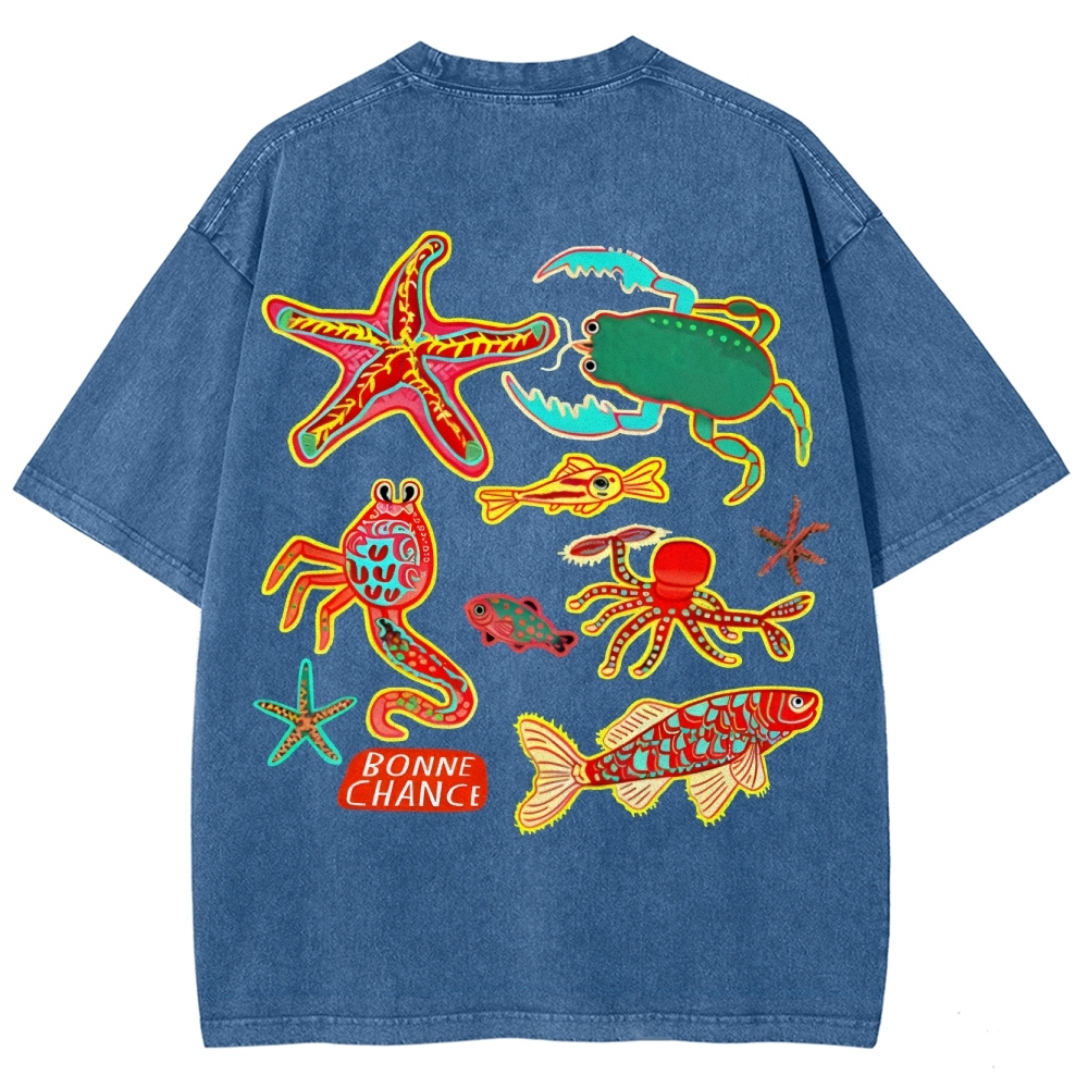 Bonne Chance Customized Unisex Fit Washed T-Shirt