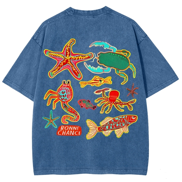 Bonne Chance Customized Unisex Fit Washed T-Shirt