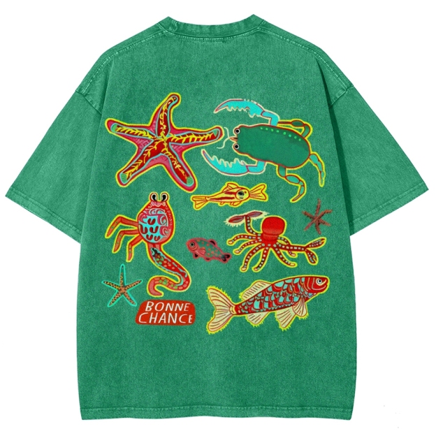 Bonne Chance Customized Unisex Fit Washed T-Shirt