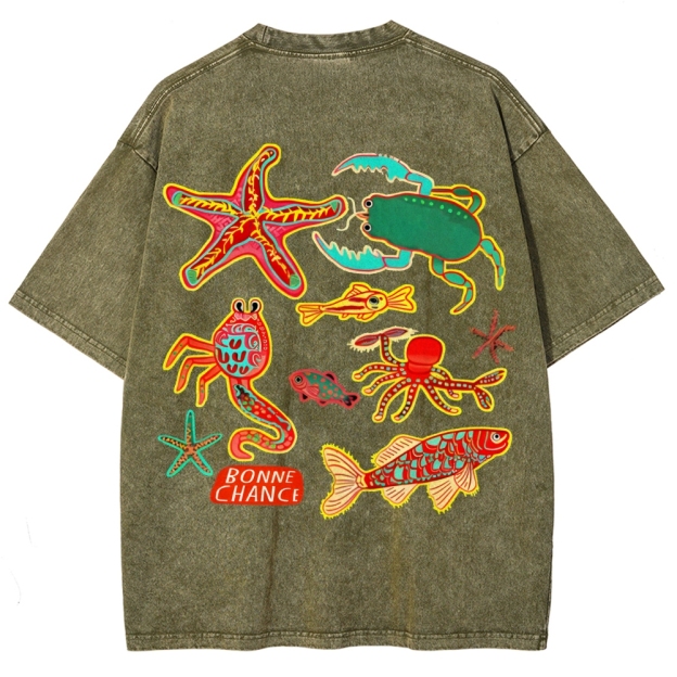 Bonne Chance Customized Unisex Fit Washed T-Shirt