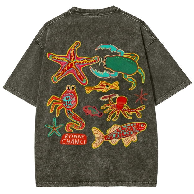 Bonne Chance Customized Unisex Fit Washed T-Shirt