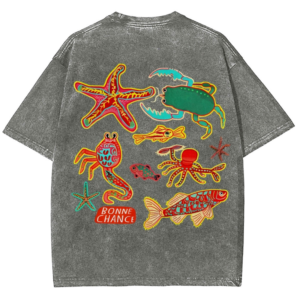 Bonne Chance Customized Unisex Fit Washed T-Shirt