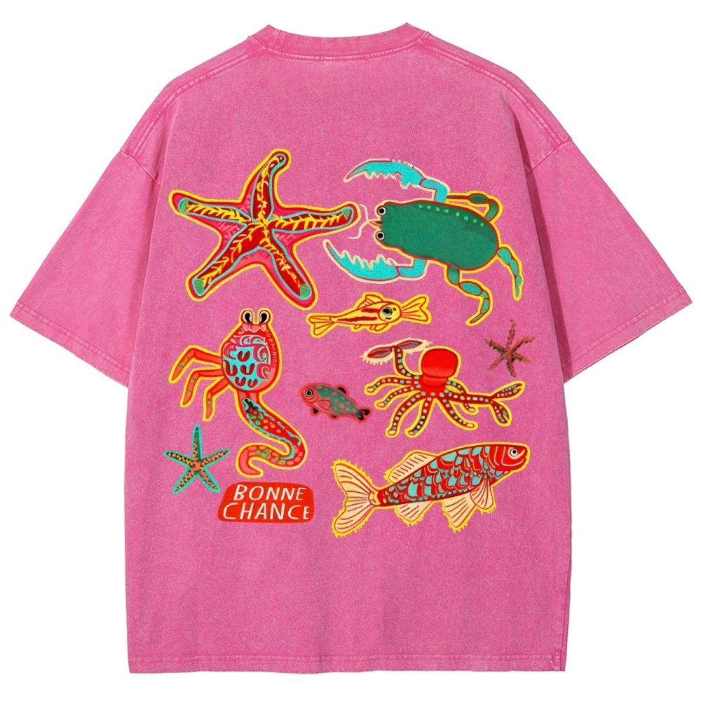 Bonne Chance Customized Unisex Fit Washed T-Shirt