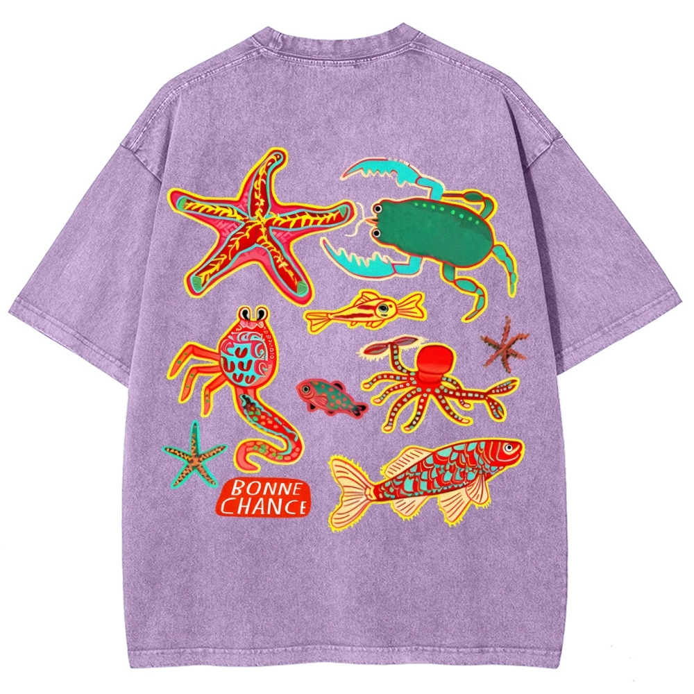 Bonne Chance Customized Unisex Fit Washed T-Shirt