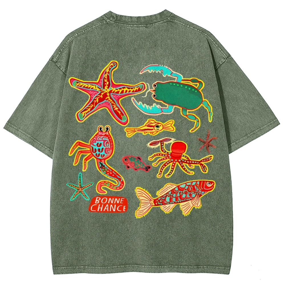 Bonne Chance Customized Unisex Fit Washed T-Shirt
