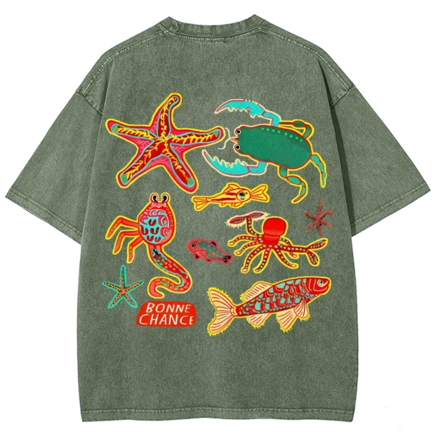 Bonne Chance Customized Unisex Fit Washed T-Shirt