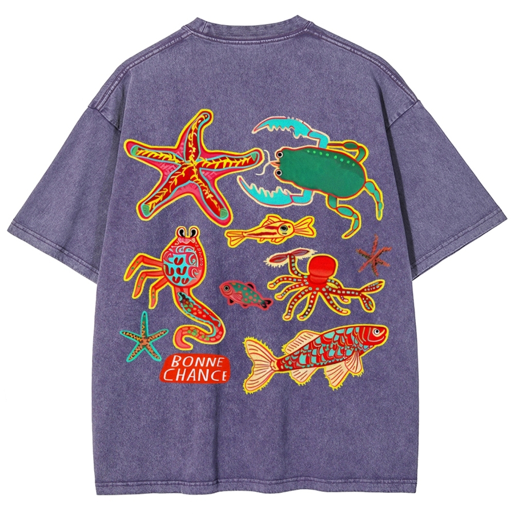 Bonne Chance Customized Unisex Fit Washed T-Shirt