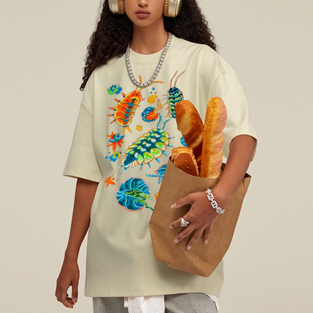 Colorful Insects Unisex Vintage Washed Tee