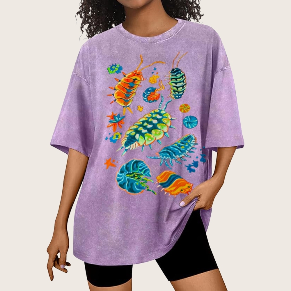 Colorful Insects Unisex Vintage Washed Tee