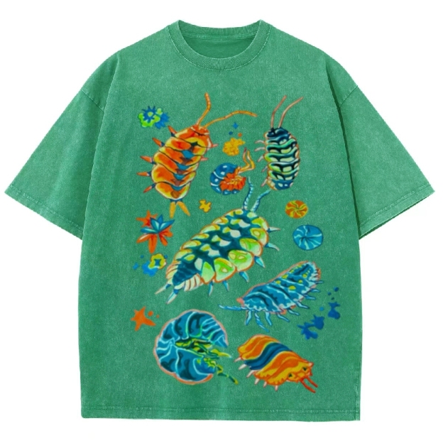 Colorful Insects Unisex Vintage Washed Tee
