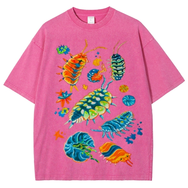 Colorful Insects Unisex Vintage Washed Tee