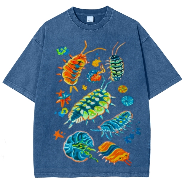 Colorful Insects Unisex Vintage Washed Tee