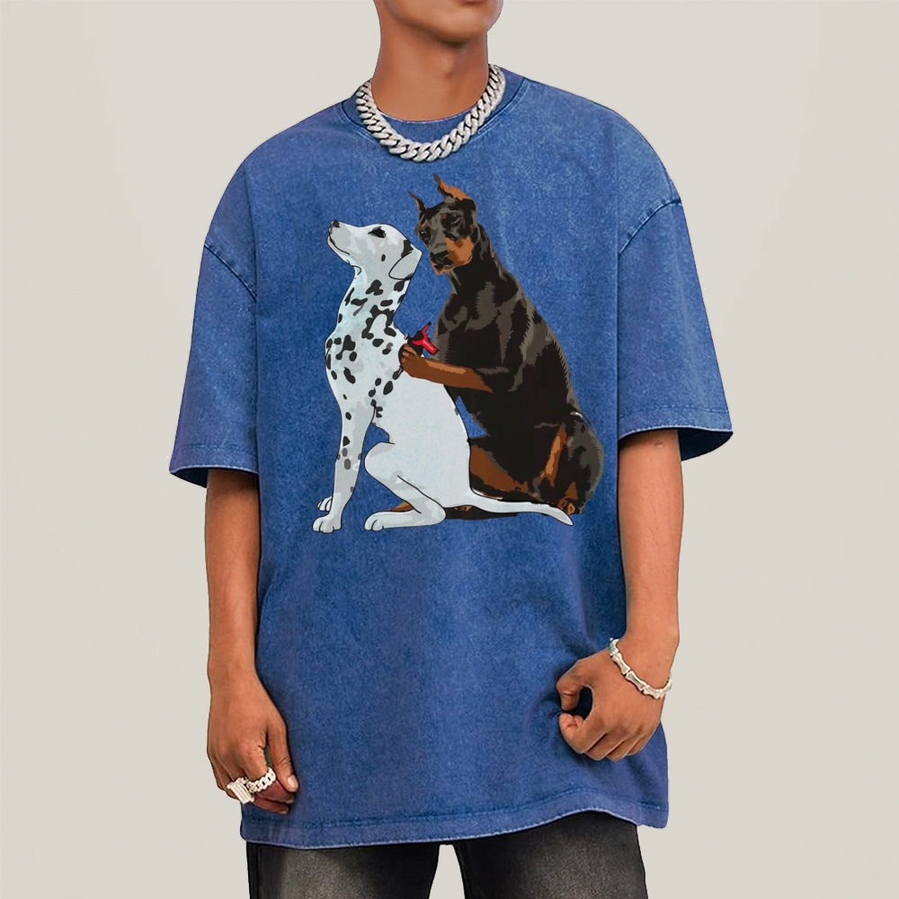 Funny Dog Unisex Vintage Washed Tee