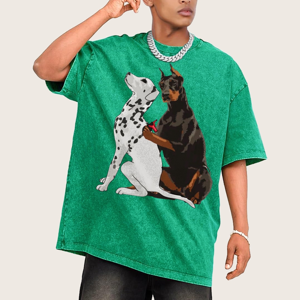 Funny Dog Unisex Vintage Washed Tee