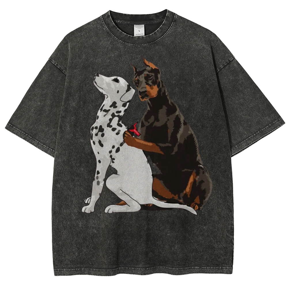 Funny Dog Unisex Vintage Washed Tee
