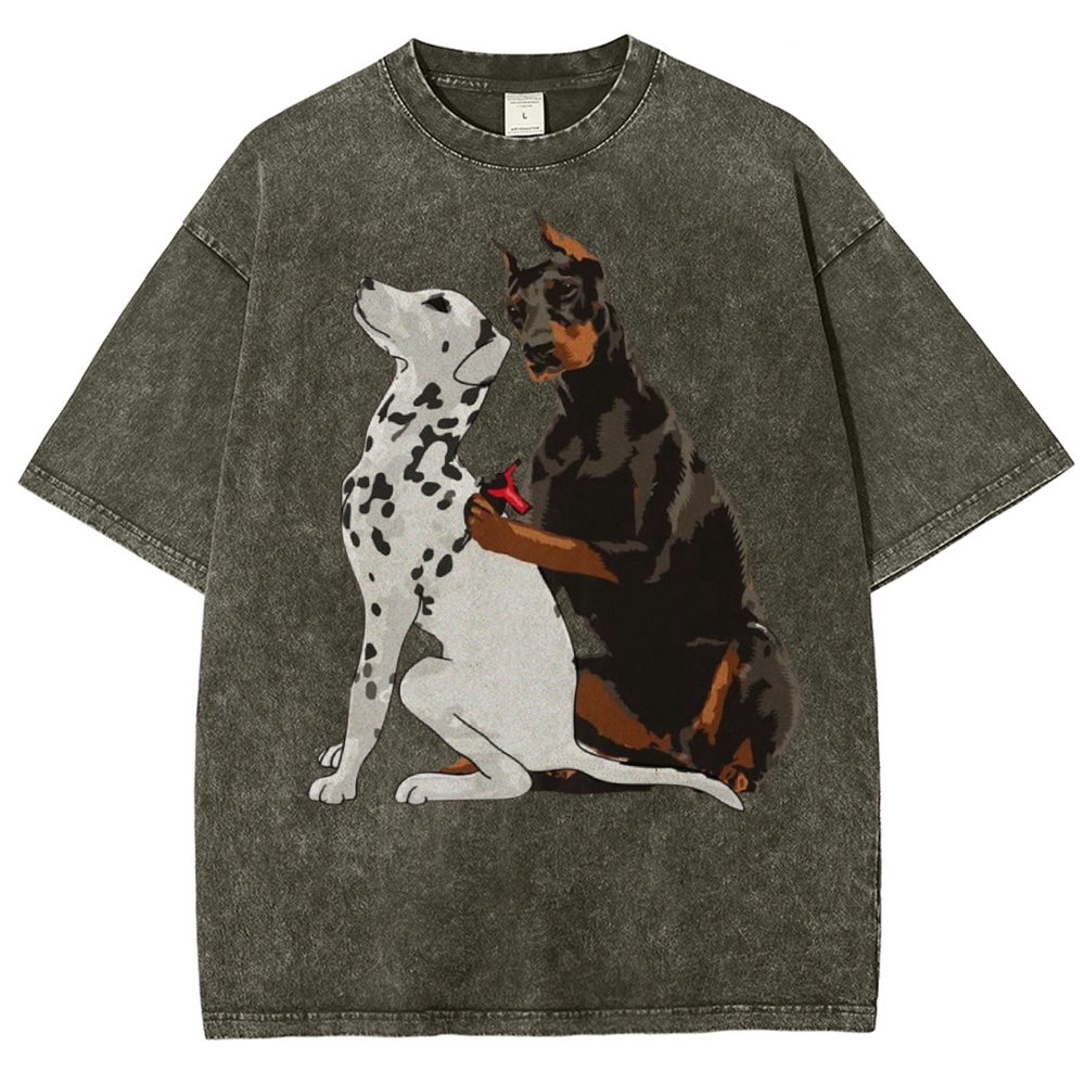 Funny Dog Unisex Vintage Washed Tee