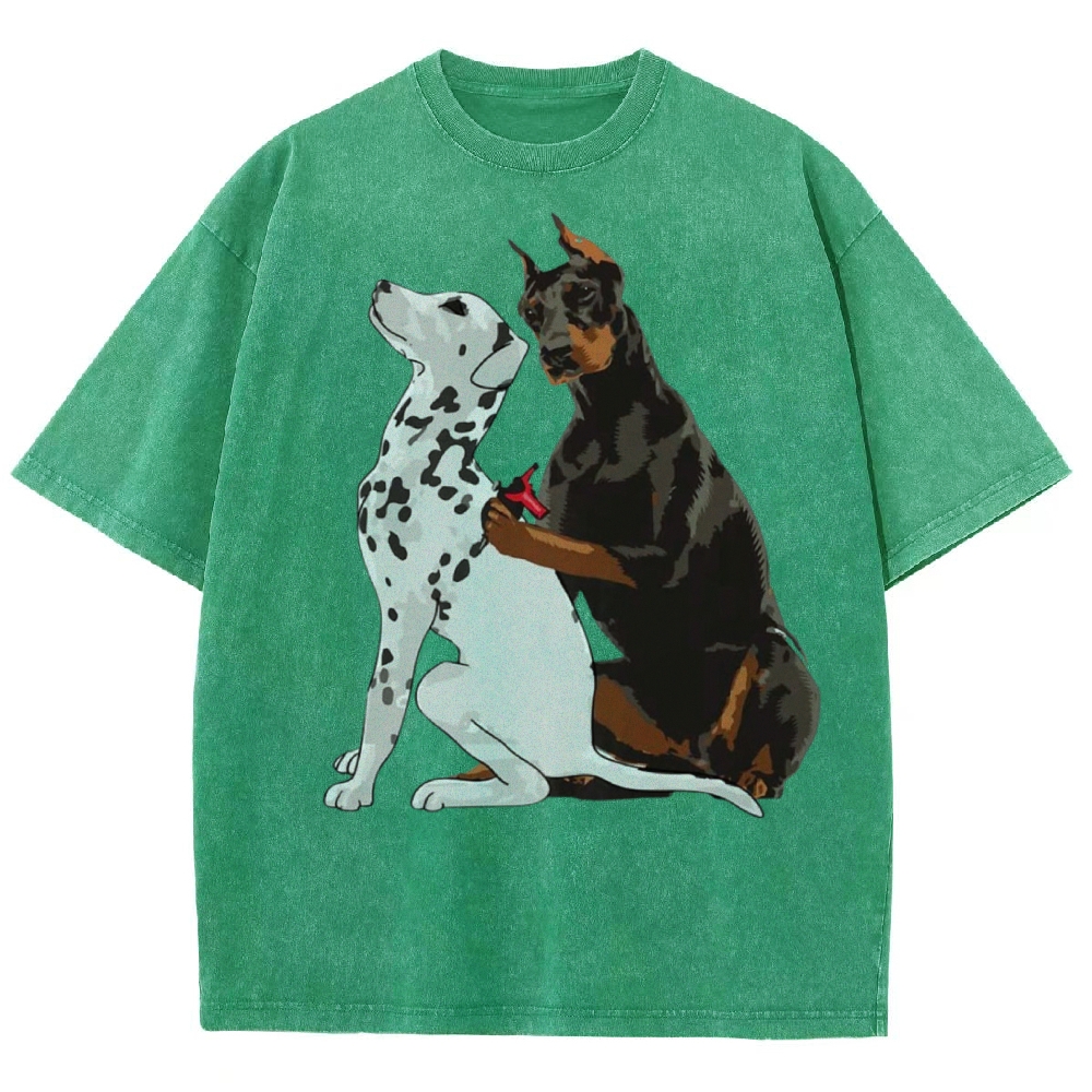Funny Dog Unisex Vintage Washed Tee