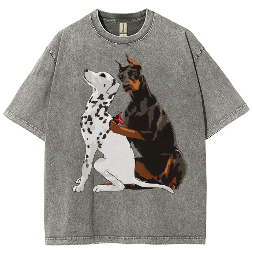 Funny Dog Unisex Vintage Washed Tee