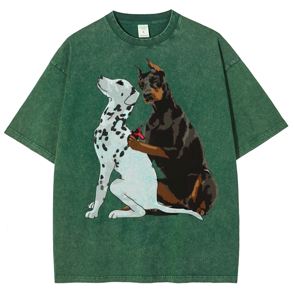 Funny Dog Unisex Vintage Washed Tee