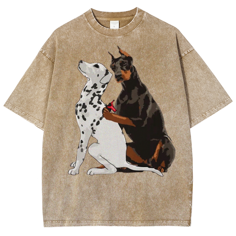 Funny Dog Unisex Vintage Washed Tee