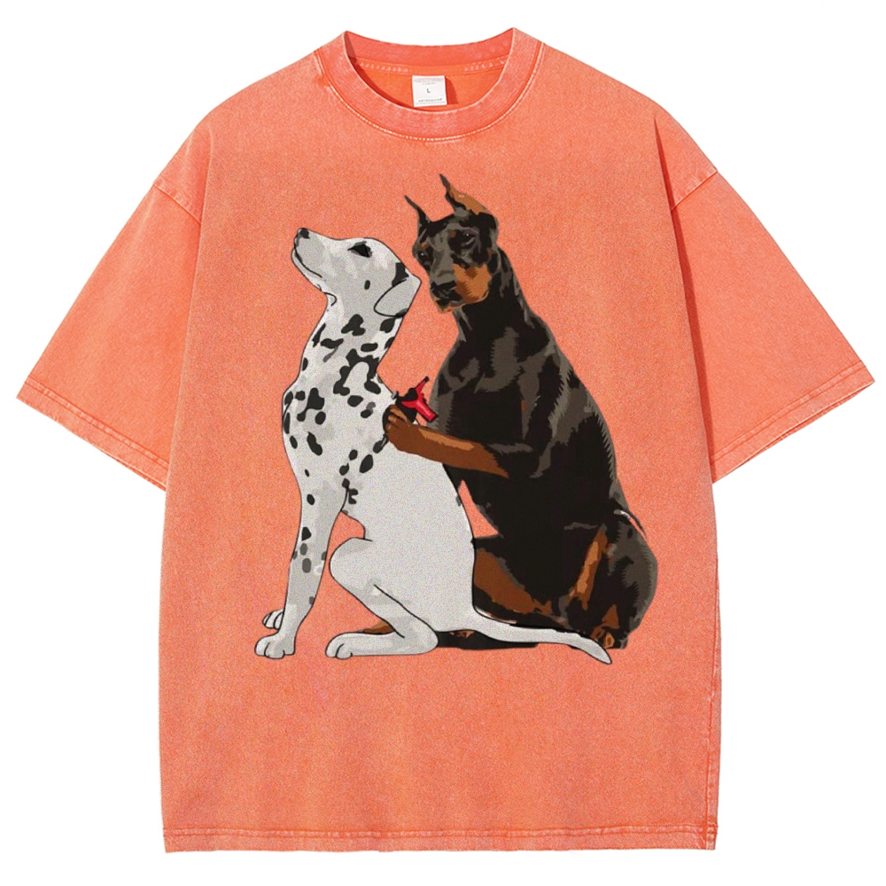Funny Dog Unisex Vintage Washed Tee