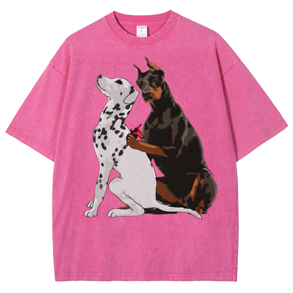 Funny Dog Unisex Vintage Washed Tee
