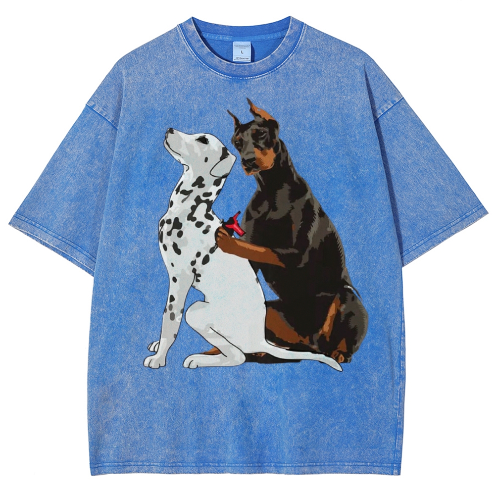 Funny Dog Unisex Vintage Washed Tee