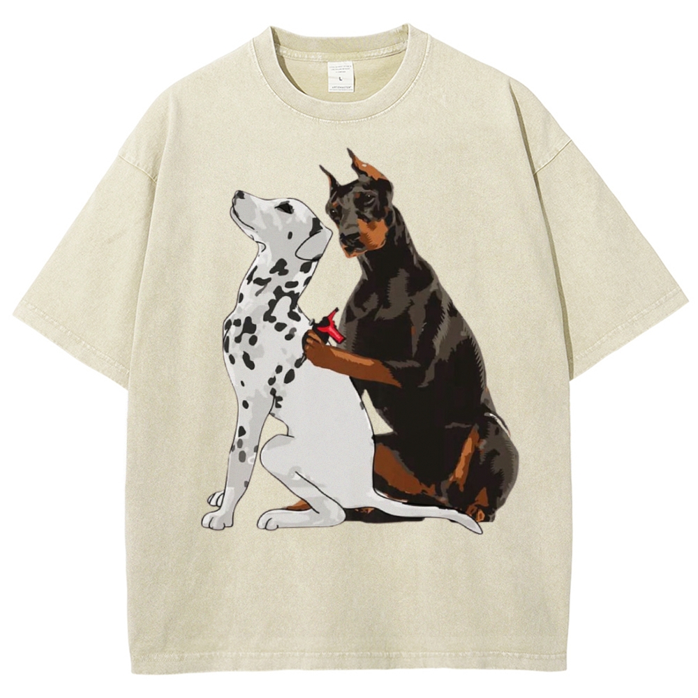 Funny Dog Unisex Vintage Washed Tee