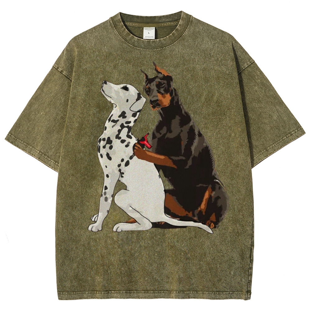 Funny Dog Unisex Vintage Washed Tee