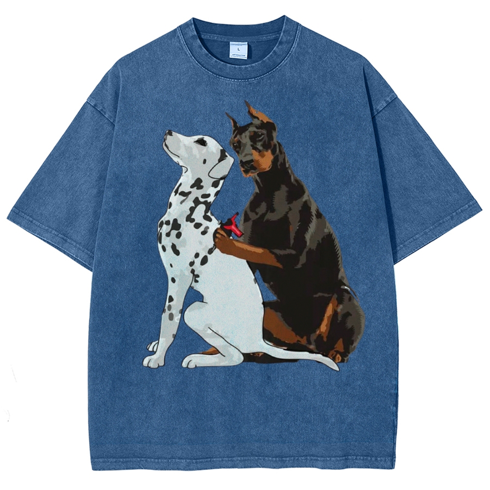 Funny Dog Unisex Vintage Washed Tee