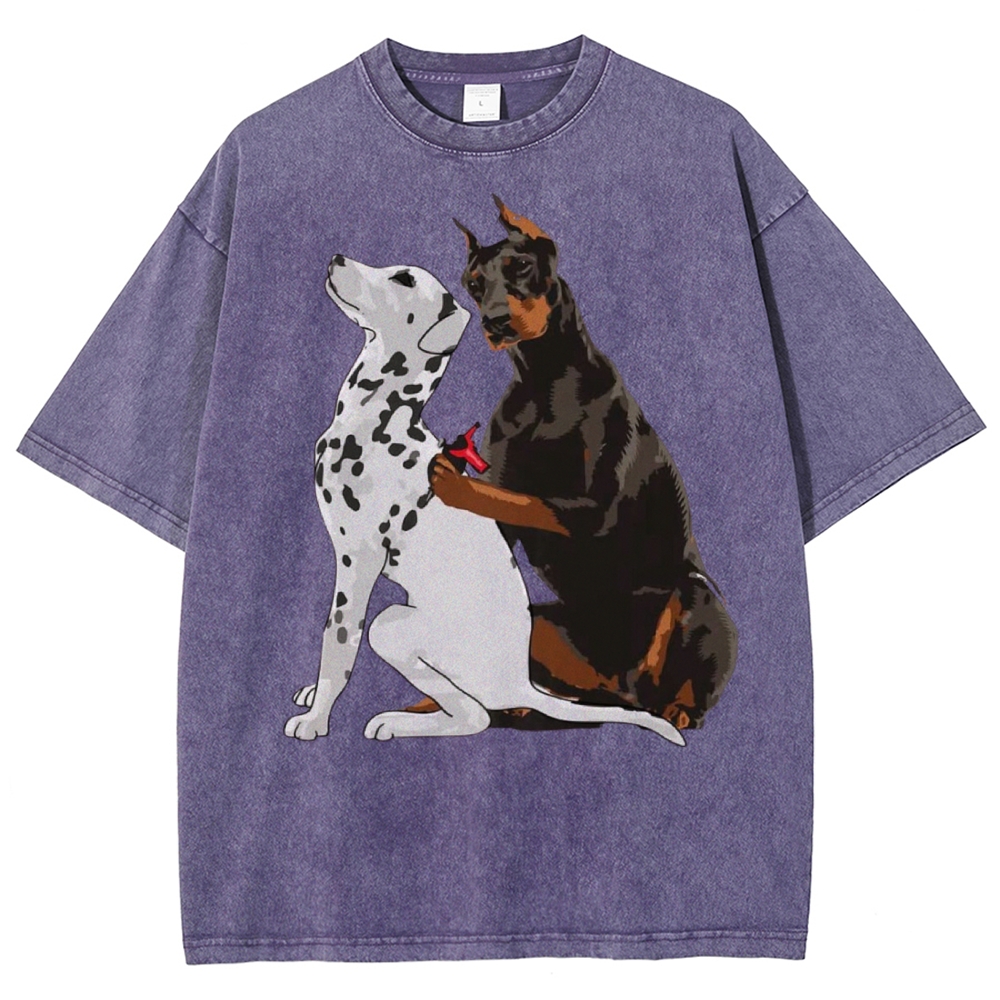 Funny Dog Unisex Vintage Washed Tee