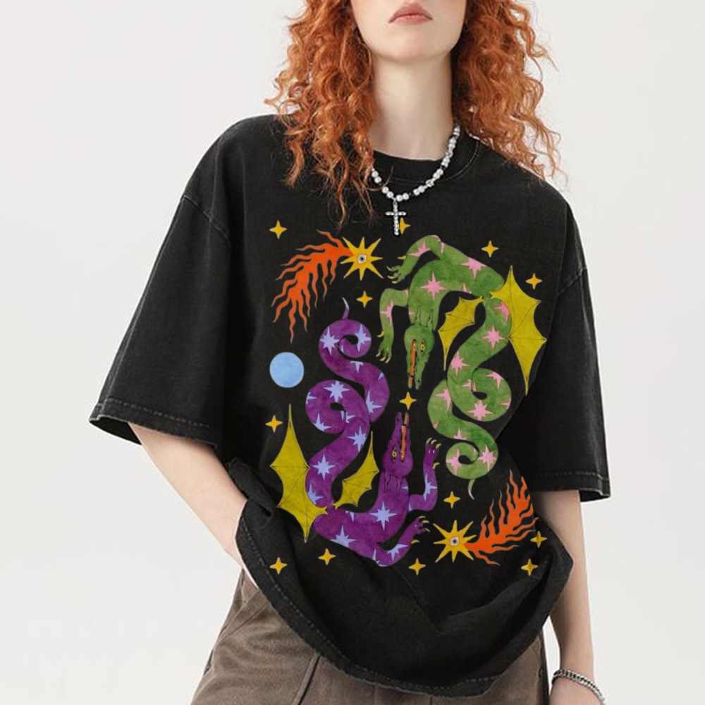 Two Dragons Unisex Vintage Washed Tee