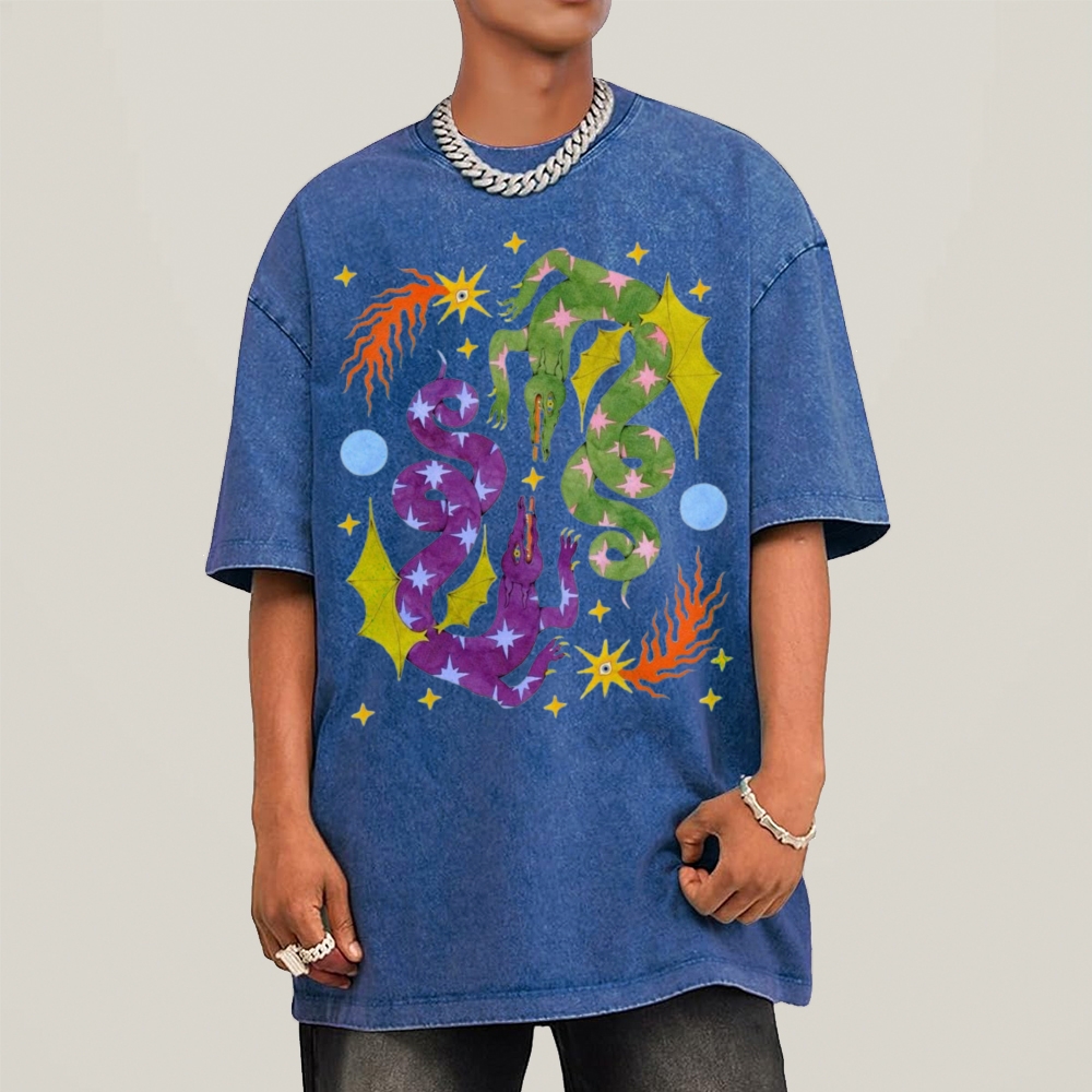 Two Dragons Unisex Vintage Washed Tee