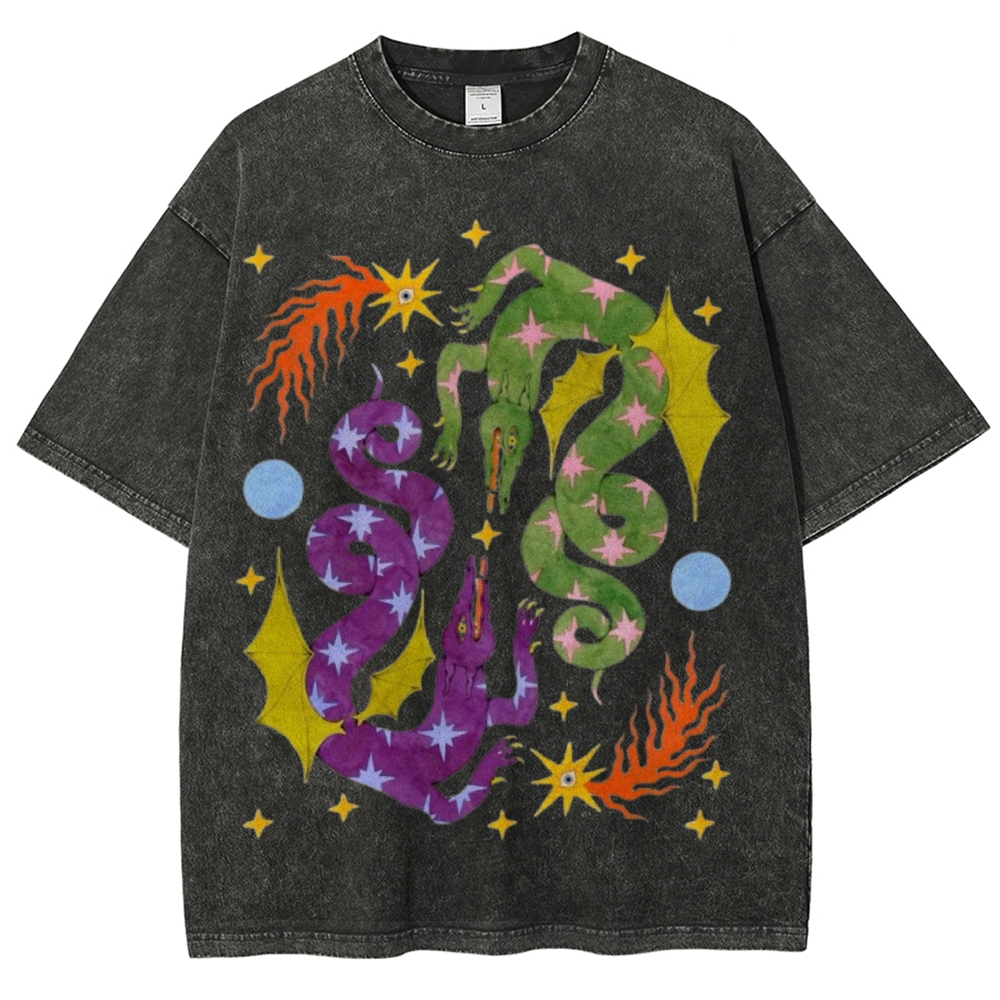 Two Dragons Unisex Vintage Washed Tee