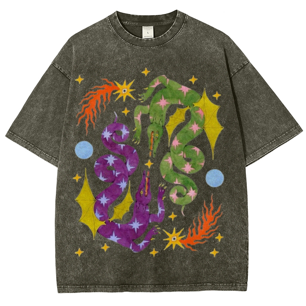 Two Dragons Unisex Vintage Washed Tee