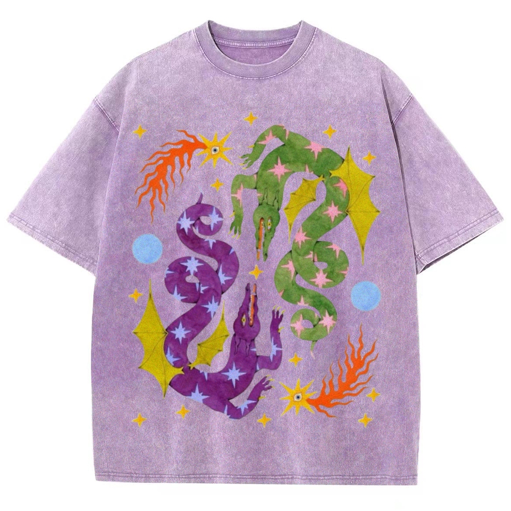 Two Dragons Unisex Vintage Washed Tee