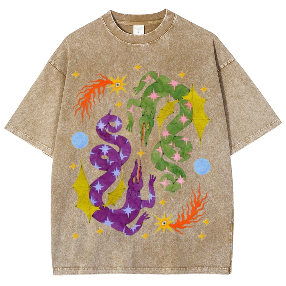 Two Dragons Unisex Vintage Washed Tee