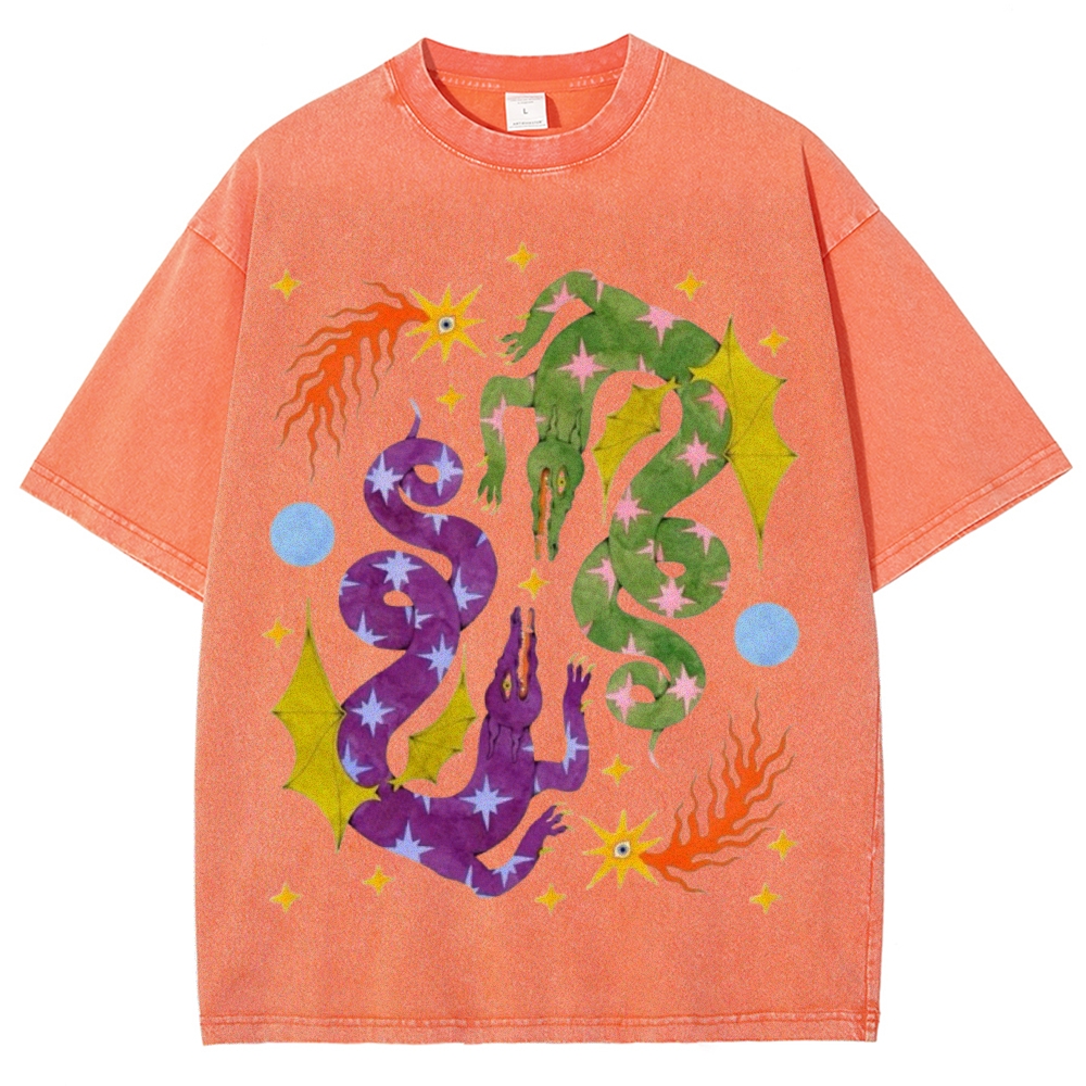 Two Dragons Unisex Vintage Washed Tee