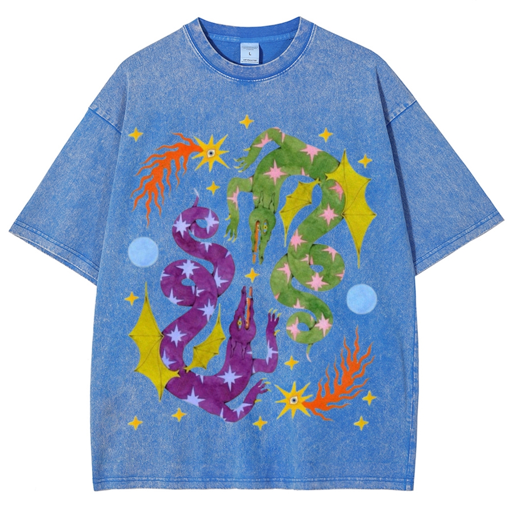 Two Dragons Unisex Vintage Washed Tee