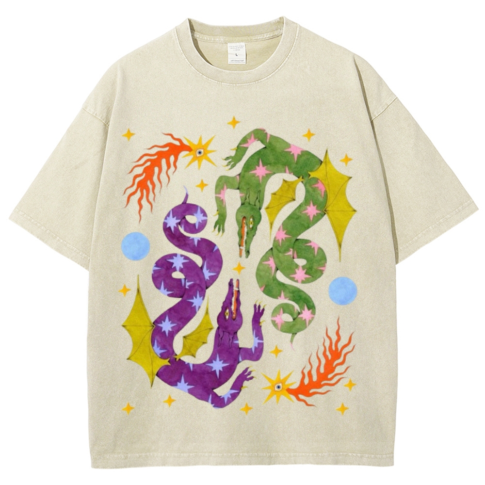 Two Dragons Unisex Vintage Washed Tee