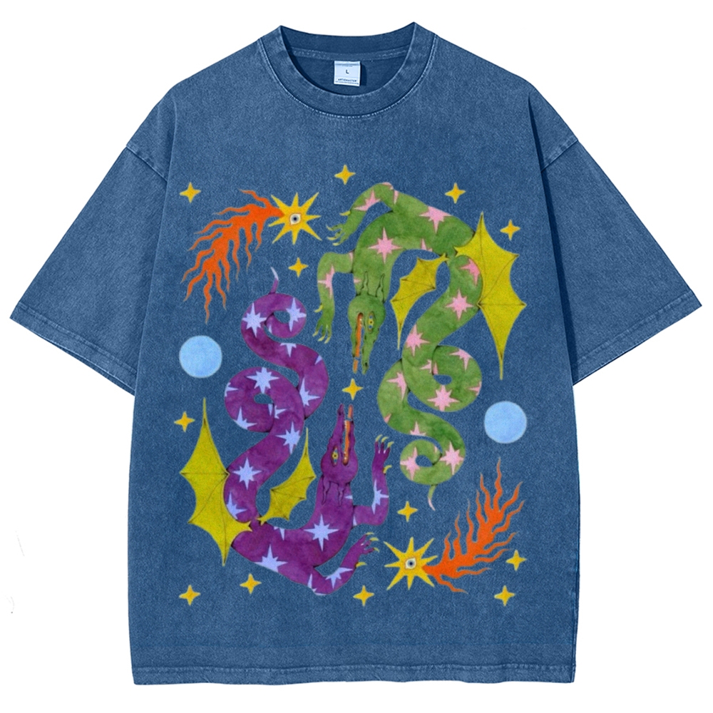Two Dragons Unisex Vintage Washed Tee