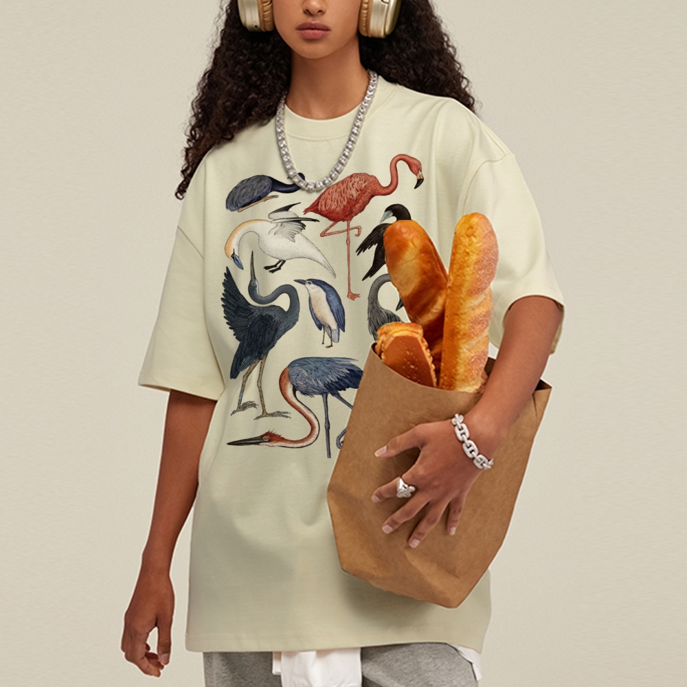 Different Types Of Birds Unisex Vintage Washed Tee