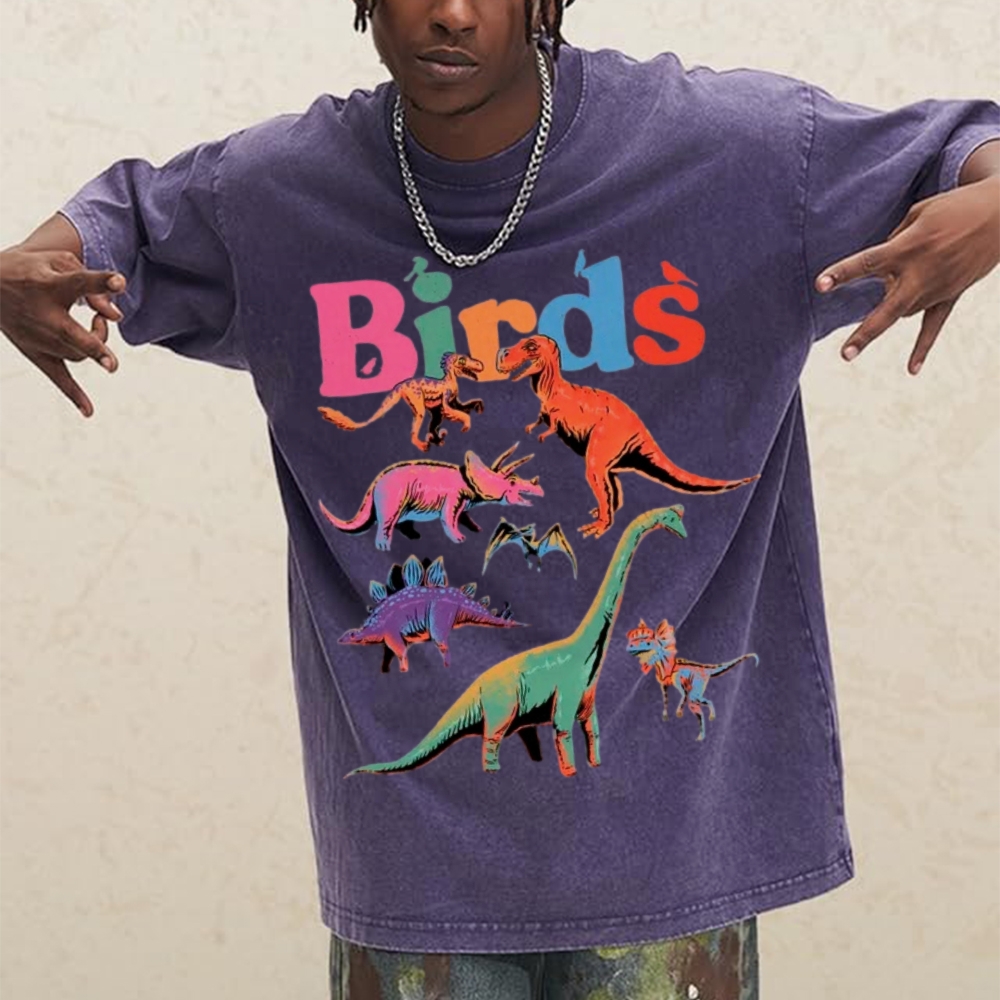 Birds Unisex Vintage Washed Tee