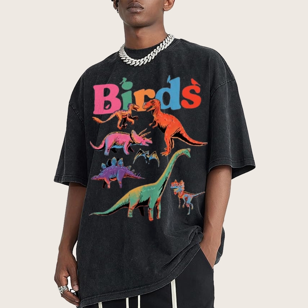 Birds Unisex Vintage Washed Tee
