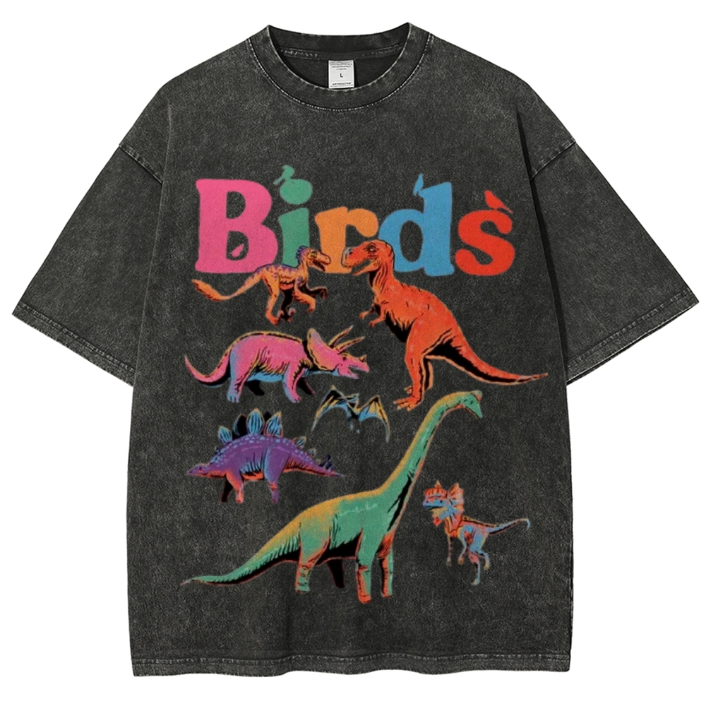 Birds Unisex Vintage Washed Tee