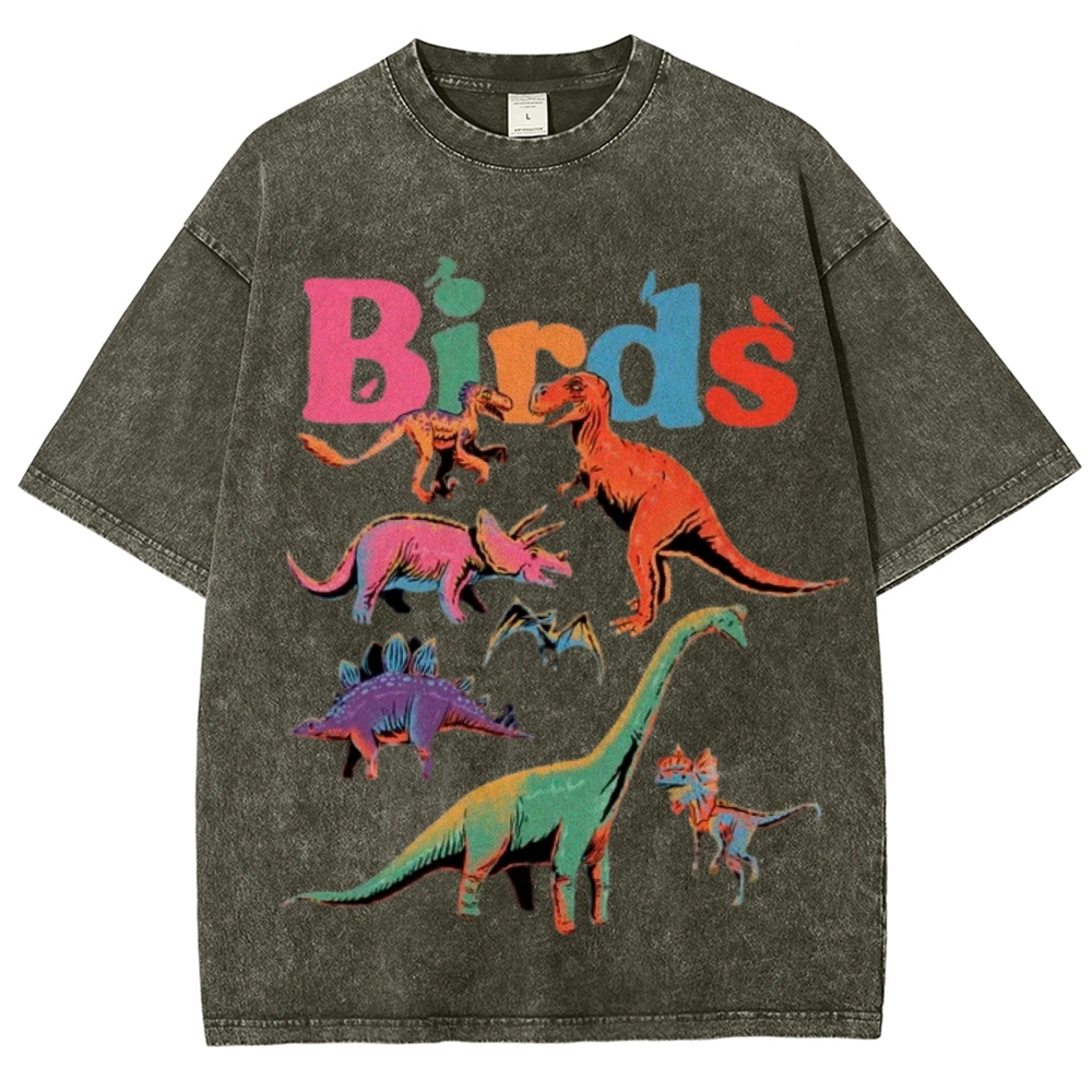 Birds Unisex Vintage Washed Tee