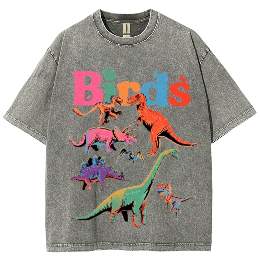 Birds Unisex Vintage Washed Tee