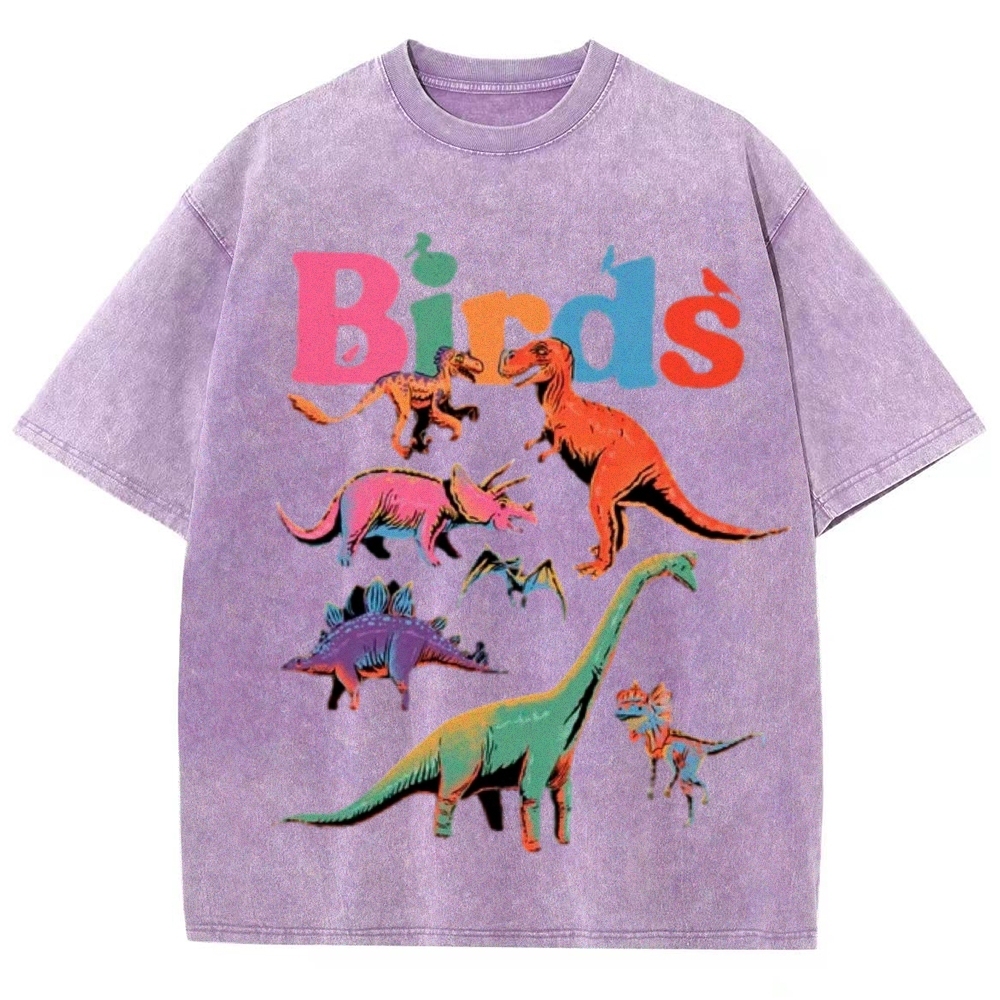 Birds Unisex Vintage Washed Tee