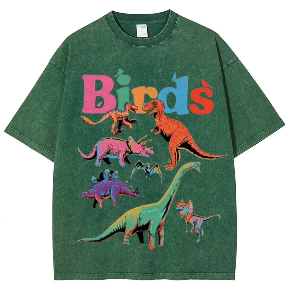 Birds Unisex Vintage Washed Tee